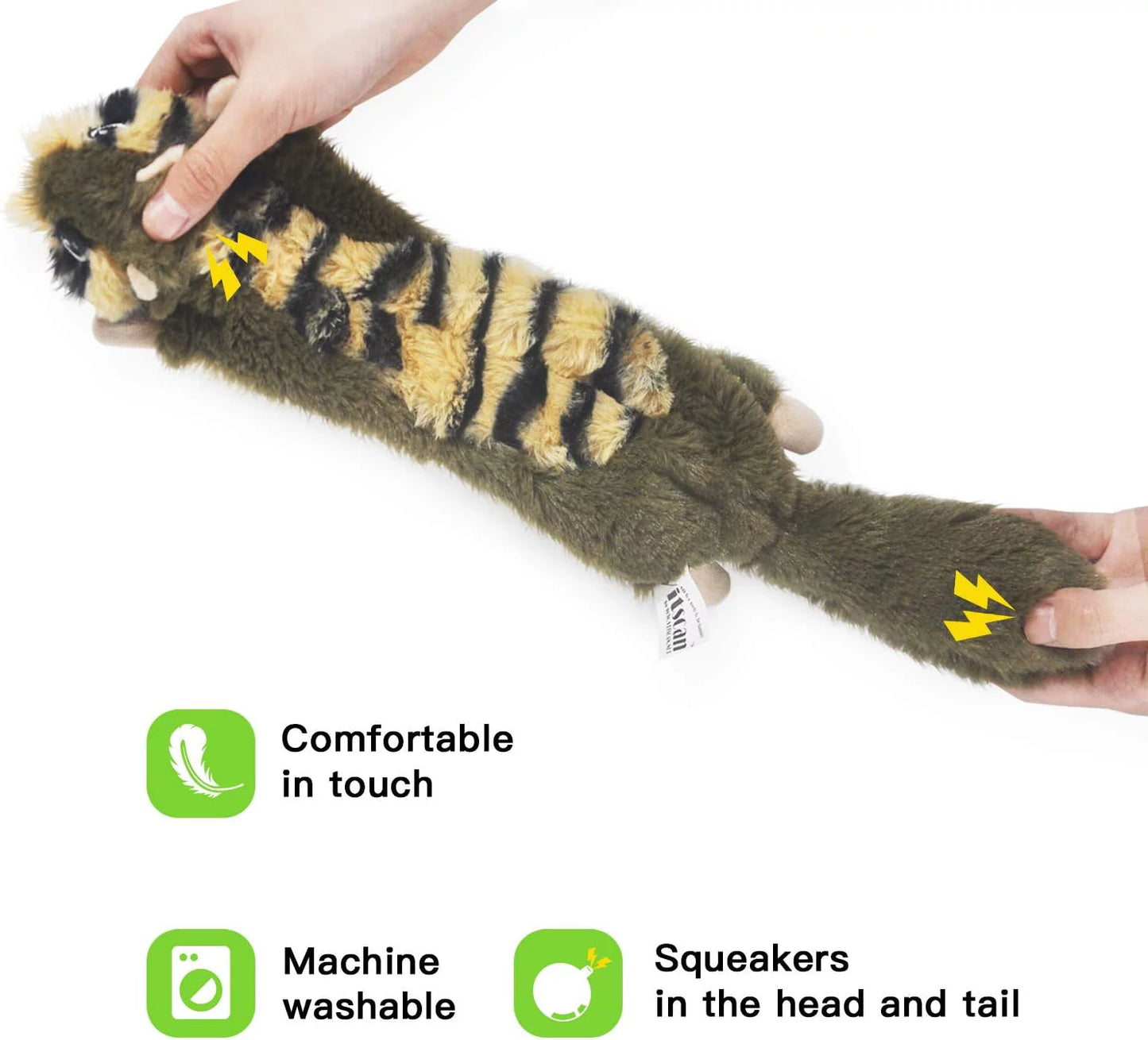 Durable No-Stuffing Dog Squeaky Toys - 6 Pack Crinkle Plush Chew Toys for Small Dogs and Puppies