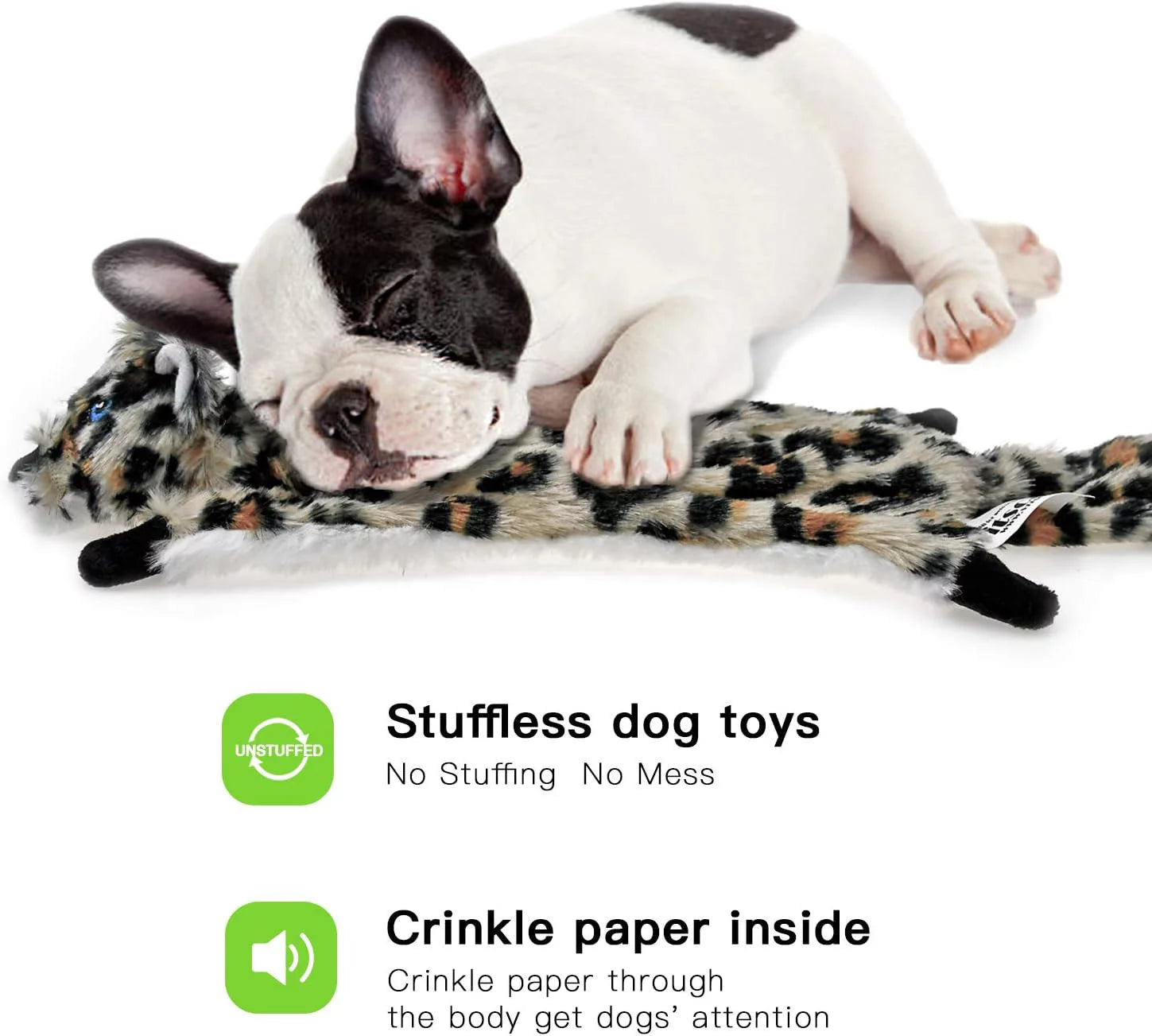 Durable No-Stuffing Dog Squeaky Toys - 6 Pack Crinkle Plush Chew Toys for Small Dogs and Puppies