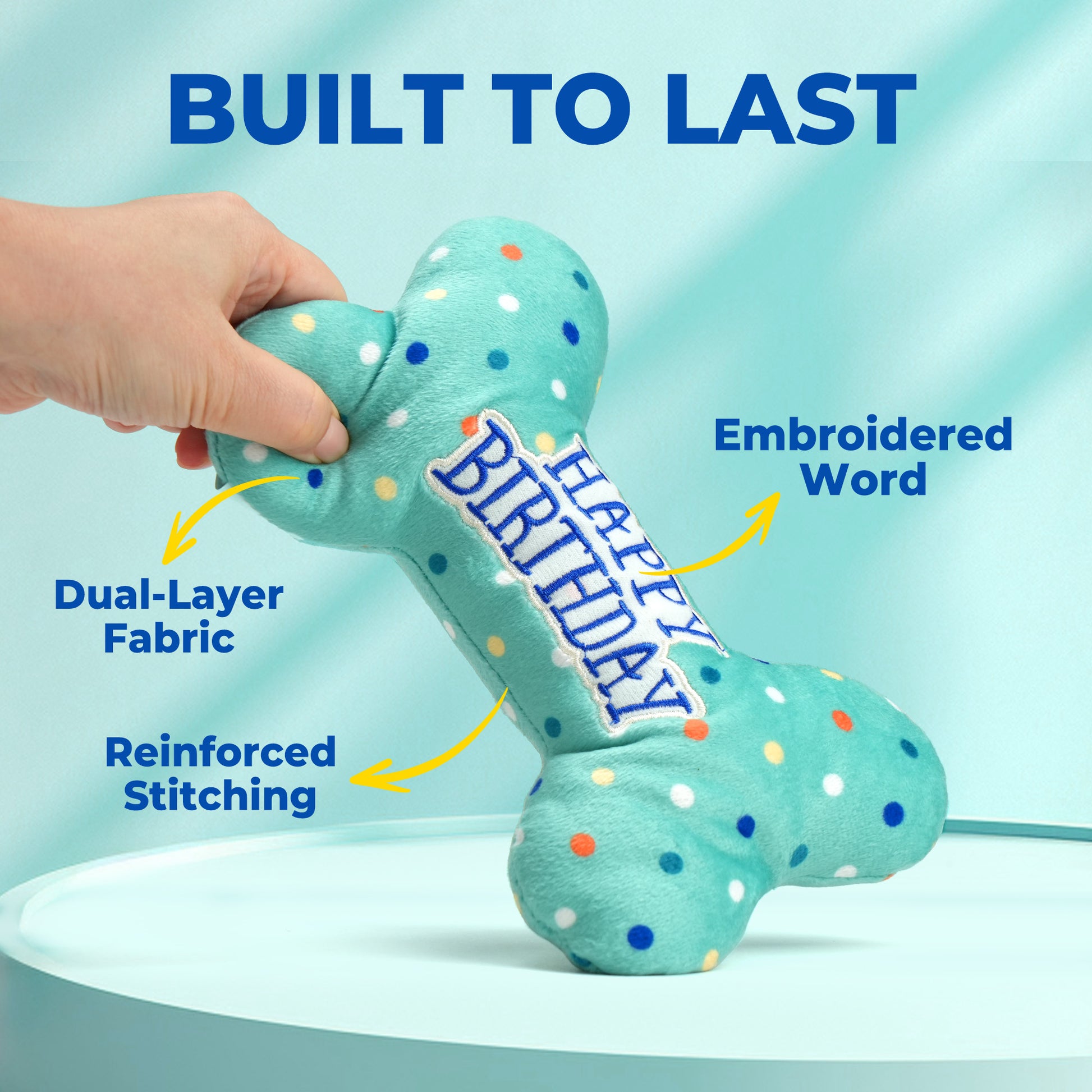 Premium Plush Dog Birthday Squeaky Chew Toys - Ideal for Small to Large Breeds