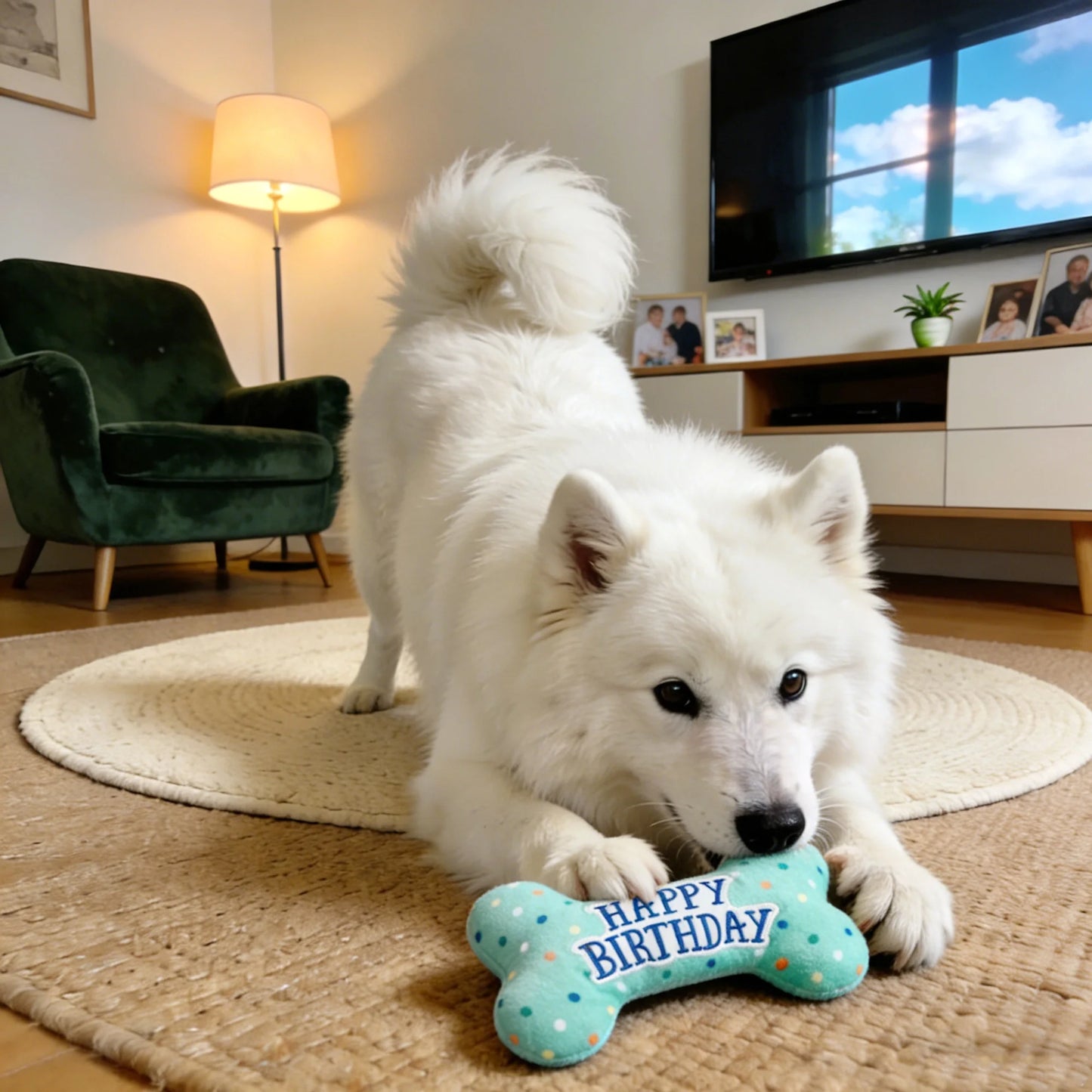 Premium Plush Dog Birthday Squeaky Chew Toys - Ideal for Small to Large Breeds